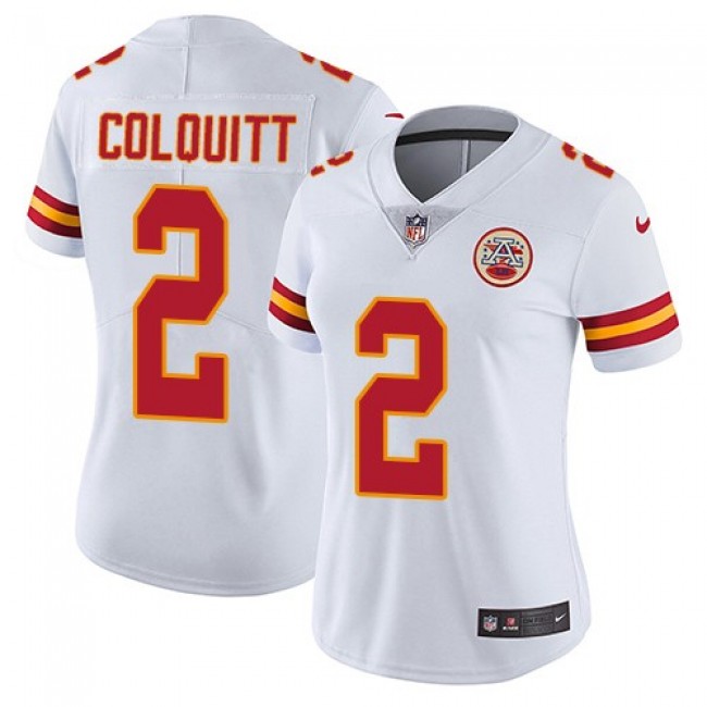 Women's Chiefs #2 Dustin Colquitt White Stitched NFL Vapor Untouchable Limited Jersey