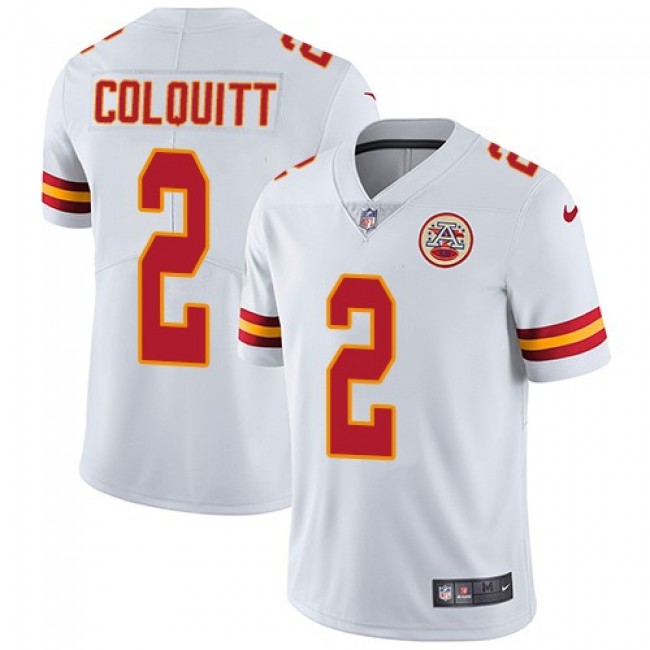 Kansas City Chiefs #2 Dustin Colquitt White Youth Stitched NFL Vapor Untouchable Limited Jersey
