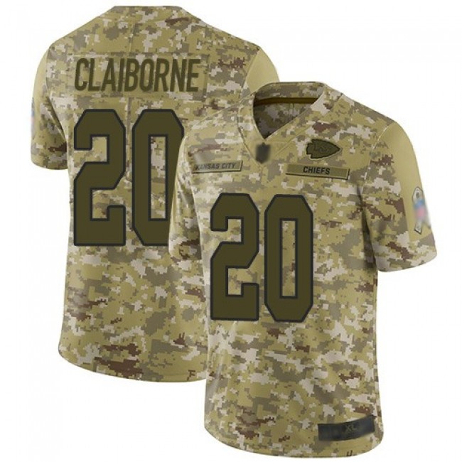 Nike Chiefs #20 Morris Claiborne Camo Men's Stitched NFL Limited 2018 Salute To Service Jersey