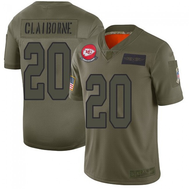 Nike Chiefs #20 Morris Claiborne Camo Men's Stitched NFL Limited 2019 Salute To Service Jersey