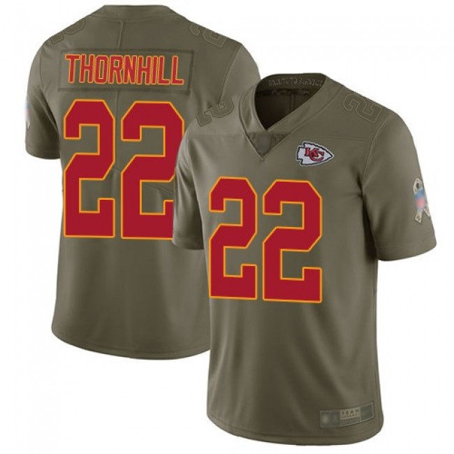 Nike Chiefs #22 Juan Thornhill Olive Men's Stitched NFL Limited 2017 Salute to Service Jersey