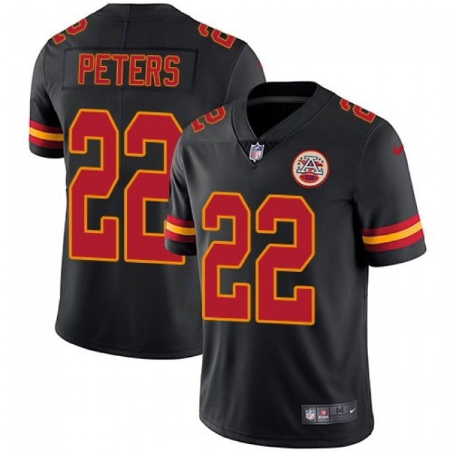Kansas City Chiefs #22 Marcus Peters Black Youth Stitched NFL Limited Rush Jersey