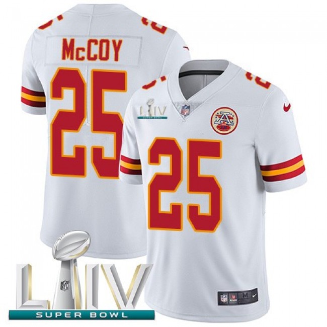 Nike Chiefs #25 LeSean McCoy White Super Bowl LIV 2020 Men's Stitched NFL Vapor Untouchable Limited Jersey
