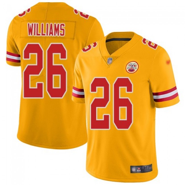 Nike Chiefs #26 Damien Williams Gold Men's Stitched NFL Limited Inverted Legend Jersey