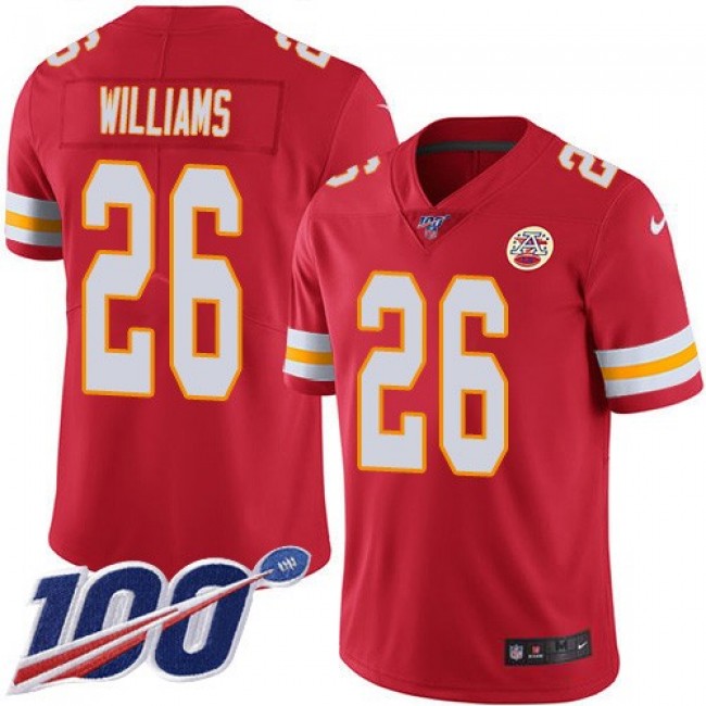 Nike Chiefs #26 Damien Williams Red Team Color Men's Stitched NFL 100th Season Vapor Untouchable Limited Jersey