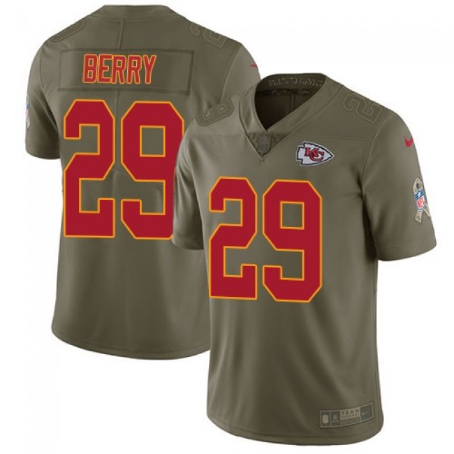 Kansas City Chiefs #29 Eric Berry Olive Youth Stitched NFL Limited 2017 Salute to Service Jersey
