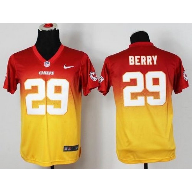 Kansas City Chiefs #29 Eric Berry Red-Gold Youth Stitched NFL Elite Fadeaway Fashion Jersey
