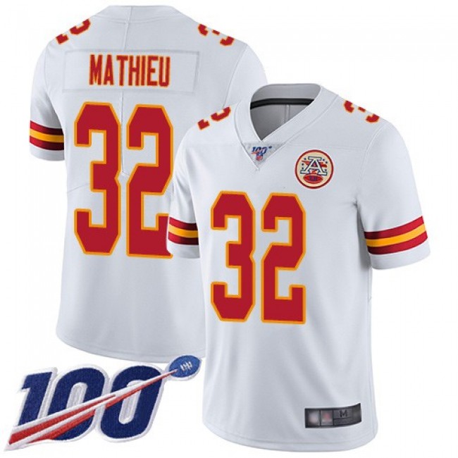 Nike Chiefs #32 Tyrann Mathieu White Men's Stitched NFL 100th Season Vapor Limited Jersey