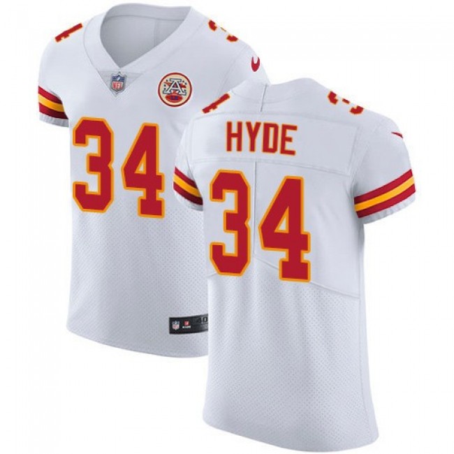 Nike Chiefs #34 Carlos Hyde White Men's Stitched NFL Vapor Untouchable Elite Jersey