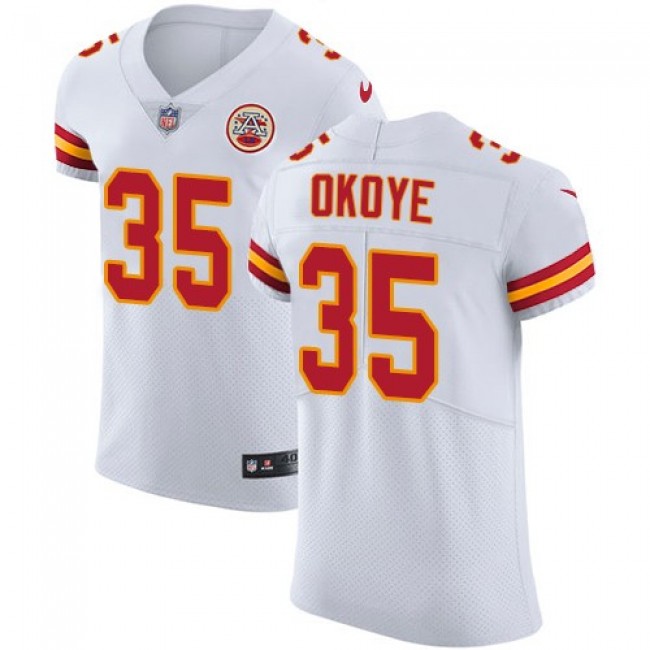 Nike Chiefs #35 Christian Okoye White Men's Stitched NFL Vapor Untouchable Limited Jersey