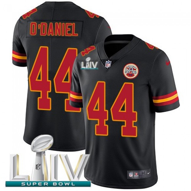 Nike Chiefs #44 Dorian O'Daniel Black Super Bowl LIV 2020 Men's Stitched NFL Limited Rush Jersey