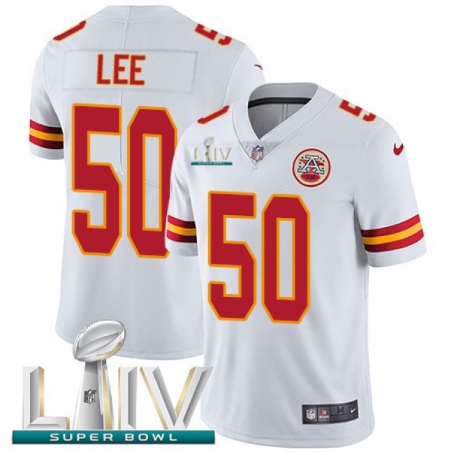 Nike Chiefs #50 Darron Lee White Super Bowl LIV 2020 Men's Stitched NFL Vapor Untouchable Limited Jersey