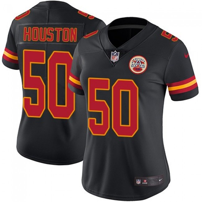 Women's Chiefs #50 Justin Houston Black Stitched NFL Limited Rush Jersey