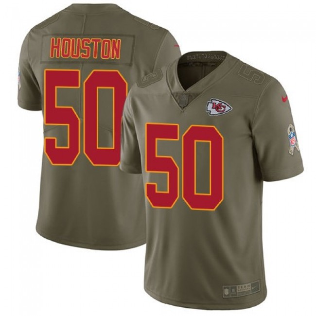 Kansas City Chiefs #50 Justin Houston Olive Youth Stitched NFL Limited 2017 Salute to Service Jersey