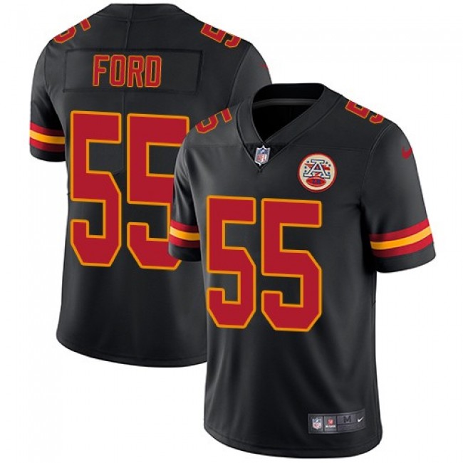 Kansas City Chiefs #55 Dee Ford Black Youth Stitched NFL Limited Rush Jersey