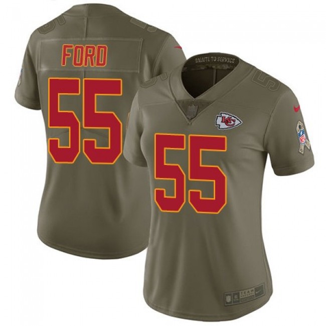Women's Chiefs #55 Dee Ford Olive Stitched NFL Limited 2017 Salute to Service Jersey