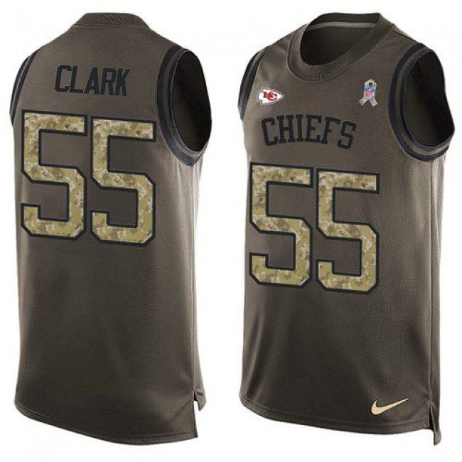 Nike Chiefs #55 Frank Clark Green Men's Stitched NFL Limited Salute To Service Tank Top Jersey