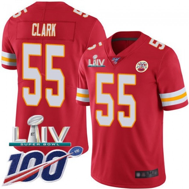 Nike Chiefs #55 Frank Clark Red Super Bowl LIV 2020 Team Color Men's Stitched NFL 100th Season Vapor Untouchable Limited Jersey