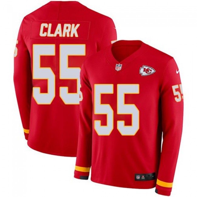 Nike Chiefs #55 Frank Clark Red Team Color Men's Stitched NFL Limited Therma Long Sleeve Jersey