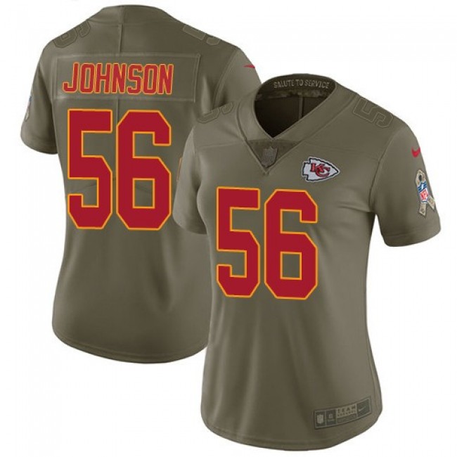 Women's Chiefs #56 Derrick Johnson Olive Stitched NFL Limited 2017 Salute to Service Jersey