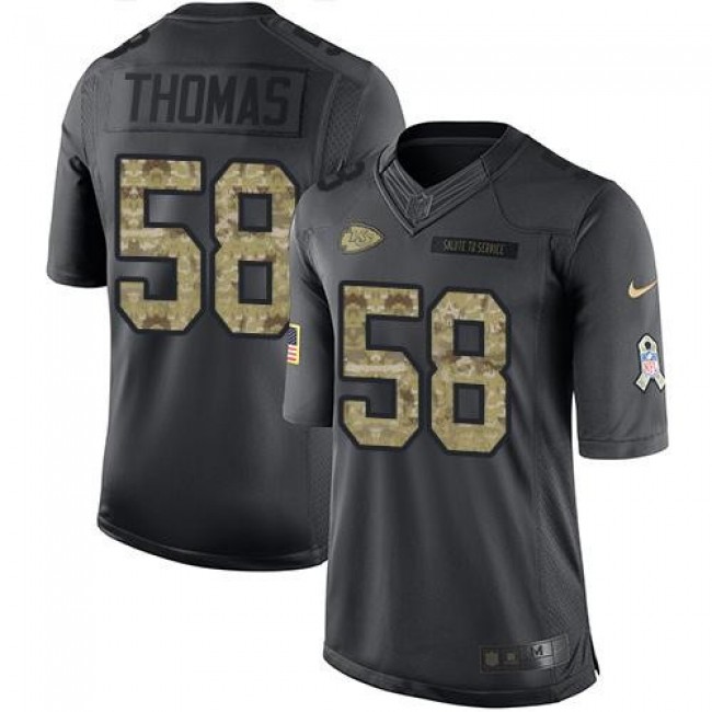 Nike Chiefs #58 Derrick Thomas Black Men's Stitched NFL Limited 2016 Salute to Service Jersey