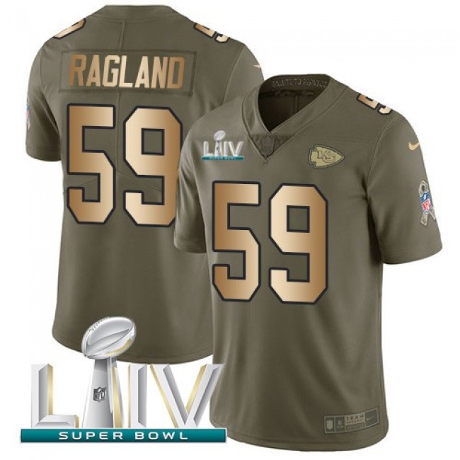 Nike Chiefs #59 Reggie Ragland Olive/Gold Super Bowl LIV 2020 Men's Stitched NFL Limited 2017 Salute To Service Jersey
