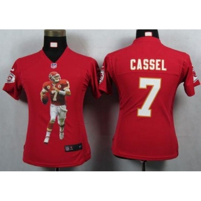 Women's Chiefs #7 Matt Cassel Red Team Color Portrait NFL Game Jersey