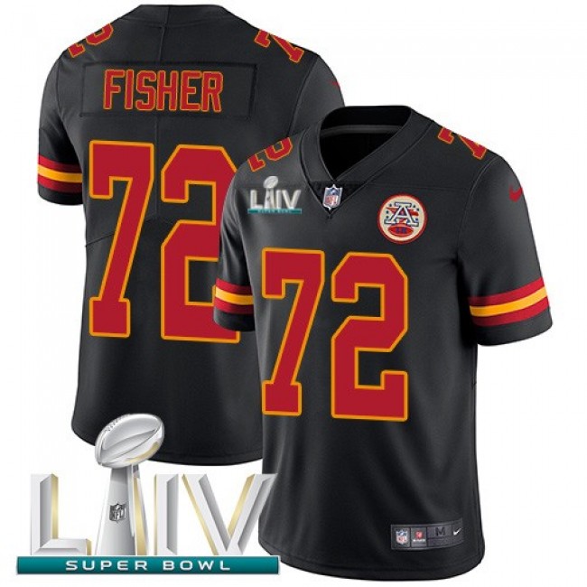Nike Chiefs #72 Eric Fisher Black Super Bowl LIV 2020 Men's Stitched NFL Limited Rush Jersey