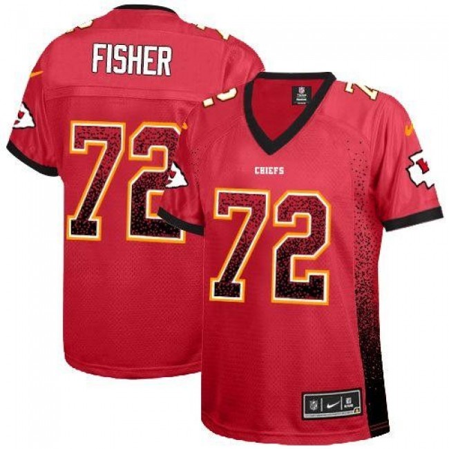 Women's Chiefs #72 Eric Fisher Red Team Color Stitched NFL Elite Drift Jersey