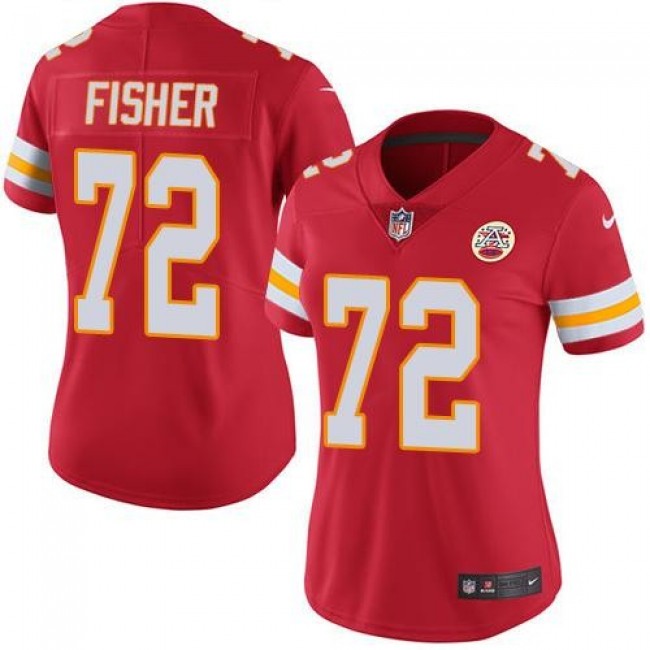 Women's Chiefs #72 Eric Fisher Red Team Color Stitched NFL Vapor Untouchable Limited Jersey