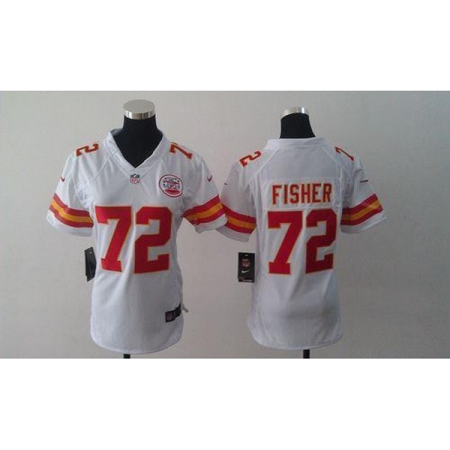 Women's Chiefs #72 Eric Fisher White Stitched NFL Elite Jersey