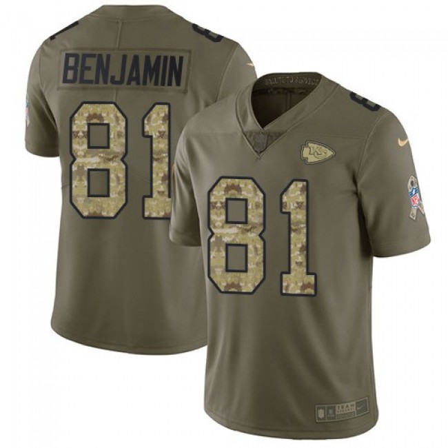 Nike Chiefs #81 Kelvin Benjamin Olive/Camo Men's Stitched NFL Limited 2017 Salute To Service Jersey