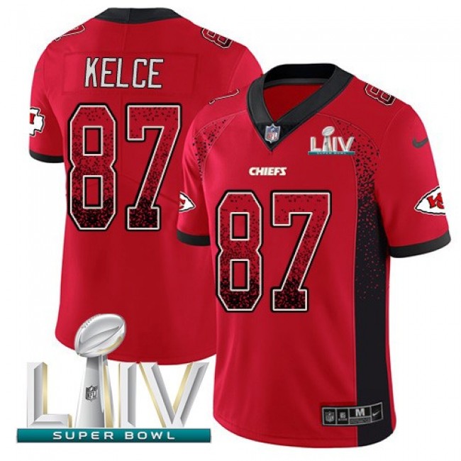 Nike Chiefs #87 Travis Kelce Red Super Bowl LIV 2020 Team Color Men's Stitched NFL Limited Rush Drift Fashion Jersey