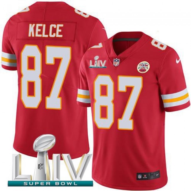 Nike Chiefs #87 Travis Kelce Red Super Bowl LIV 2020 Team Color Men's Stitched NFL Vapor Untouchable Limited Jersey