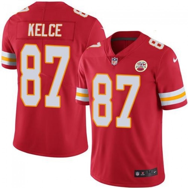 Kansas City Chiefs #87 Travis Kelce Red Team Color Youth Stitched NFL Vapor Untouchable Limited Jersey