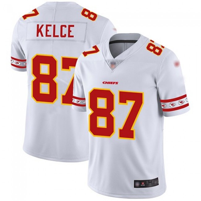Nike Chiefs #87 Travis Kelce White Men's Stitched NFL Limited Team Logo Fashion Jersey