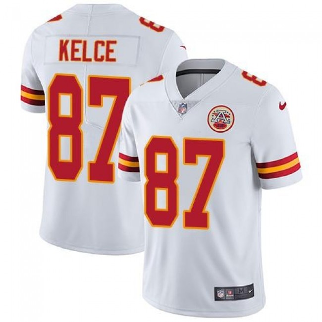 Nike Chiefs #87 Travis Kelce White Men's Stitched NFL Vapor Untouchable Limited Jersey