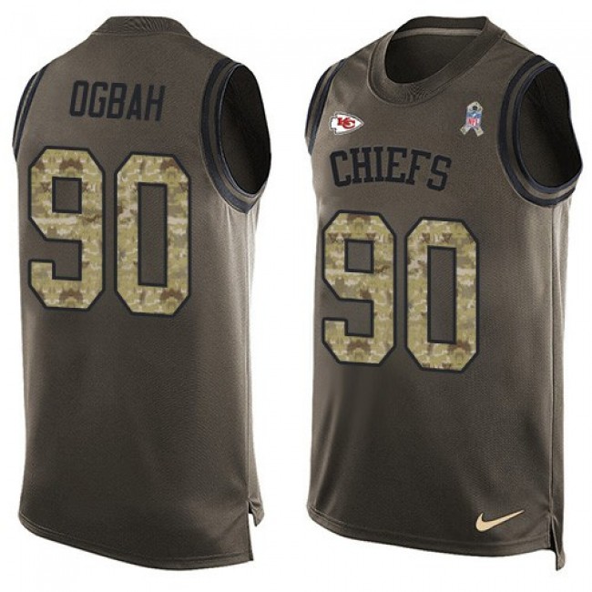 Nike Chiefs #90 Emmanuel Ogbah Green Men's Stitched NFL Limited Salute To Service Tank Top Jersey