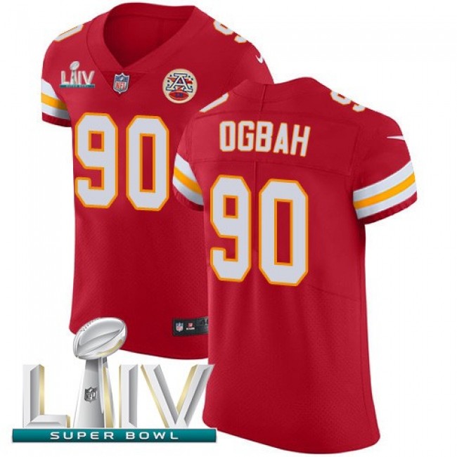 Nike Chiefs #90 Emmanuel Ogbah Red Super Bowl LIV 2020 Team Color Men's Stitched NFL Vapor Untouchable Elite Jersey
