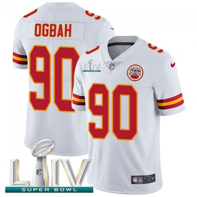 Nike Chiefs #90 Emmanuel Ogbah White Super Bowl LIV 2020 Men's Stitched NFL Vapor Untouchable Limited Jersey
