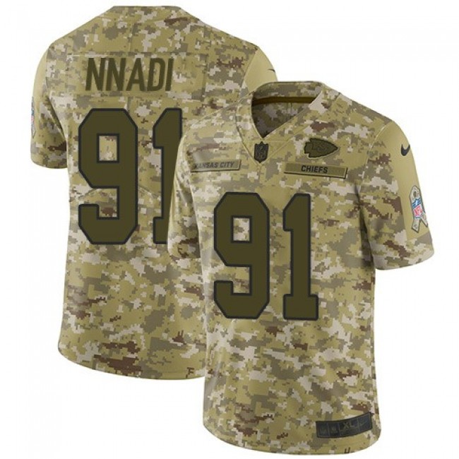 Nike Chiefs #91 Derrick Nnadi Camo Men's Stitched NFL Limited 2018 Salute To Service Jersey