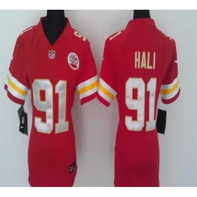 Women's Chiefs #91 Tamba Hali Red Team Color Stitched NFL Elite Jersey