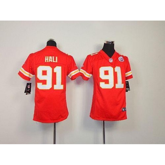 Kansas City Chiefs #91 Tamba Hali Red Team Color Youth Stitched NFL Elite Jersey