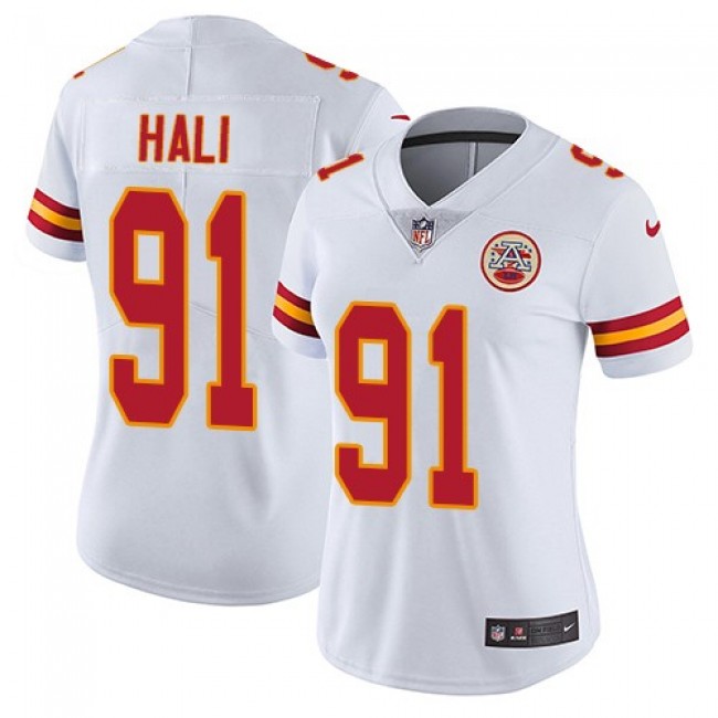 Women's Chiefs #91 Tamba Hali White Stitched NFL Vapor Untouchable Limited Jersey