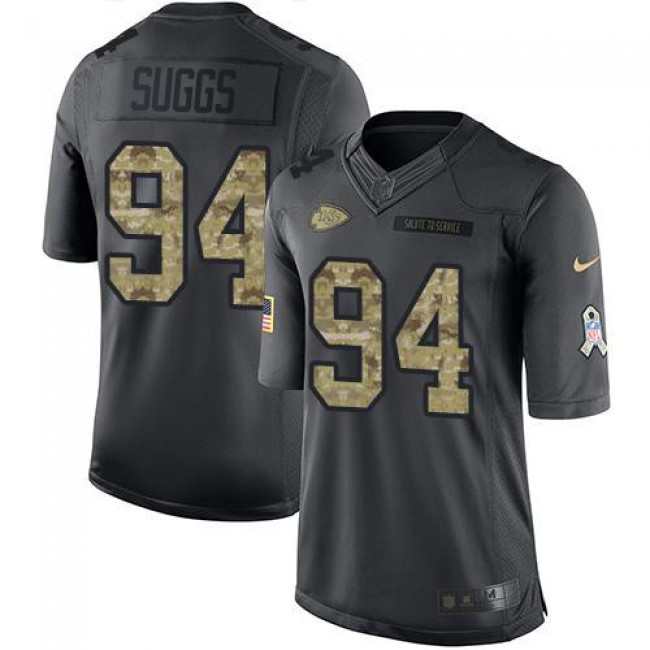 Nike Chiefs #94 Terrell Suggs Black Men's Stitched NFL Limited 2016 Salute to Service Jersey