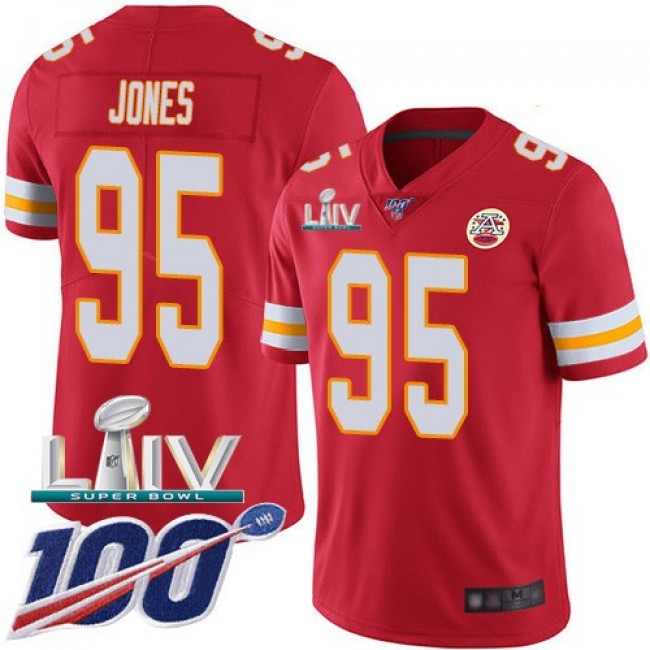 Nike Chiefs #95 Chris Jones Red Super Bowl LIV 2020 Team Color Men's Stitched NFL 100th Season Vapor Untouchable Limited Jersey