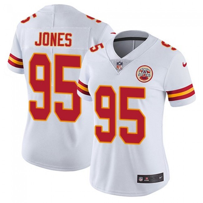 Women's Chiefs #95 Chris Jones White Stitched NFL Vapor Untouchable Limited Jersey