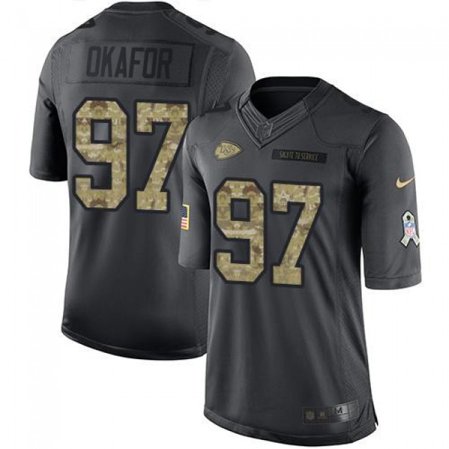 Nike Chiefs #97 Alex Okafor Black Men's Stitched NFL Limited 2016 Salute to Service Jersey