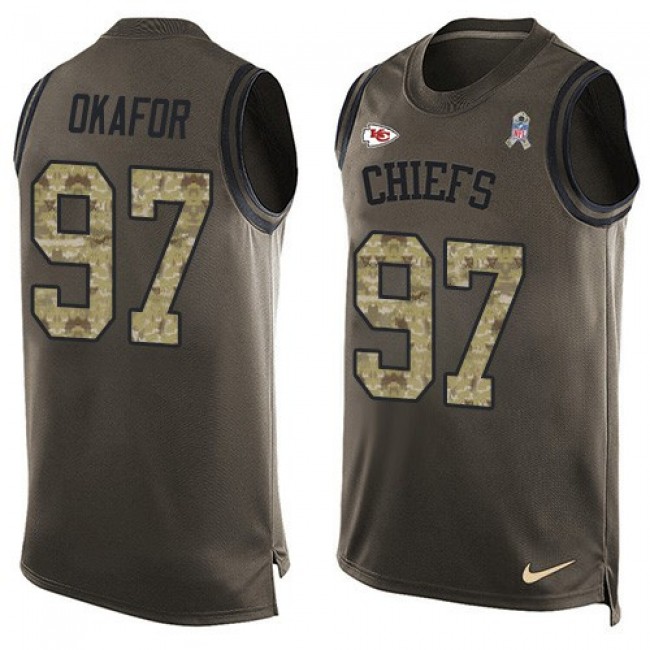 Nike Chiefs #97 Alex Okafor Green Men's Stitched NFL Limited Salute To Service Tank Top Jersey