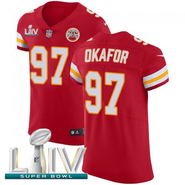 Nike Chiefs #97 Alex Okafor Red Super Bowl LIV 2020 Team Color Men's Stitched NFL Vapor Untouchable Elite Jersey